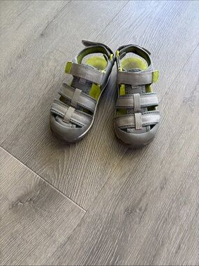 See Kai Run Gray and Lime Outdoor Kids Sandals